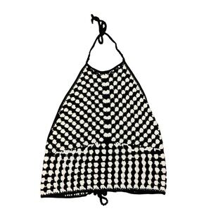 Chic Black and White Halter Top